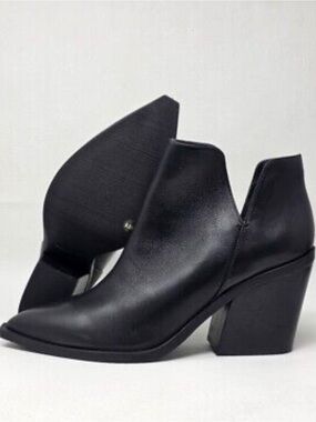 Gianni Bini Black Cutout Block Heel Ankle Boots